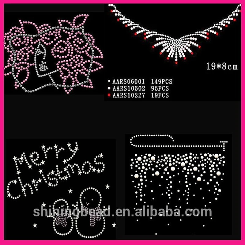 custom mixed color hot fix rhinestone transfer