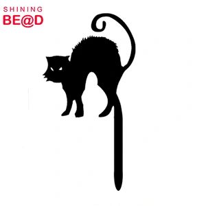 2018 New Black Cat Halloween Party Acrylic Cupcake Picks Topper For Halloween cake decoration