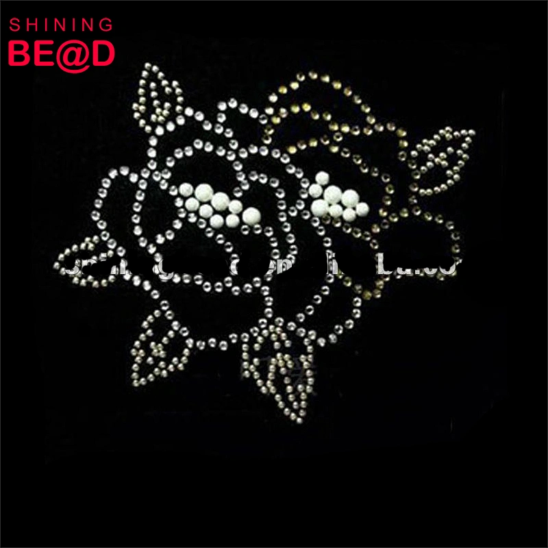 Fashion rhinestone flower pattern hot fix motif