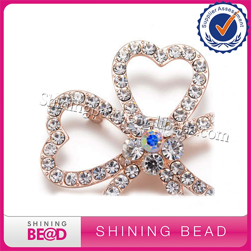 2019 new ideas custom Heart shape brooches pins with colorful rhinestone ,fashion and noble
