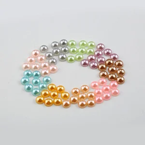 2019 Wholesale Colorful 6- 10mm Round Half Pearls