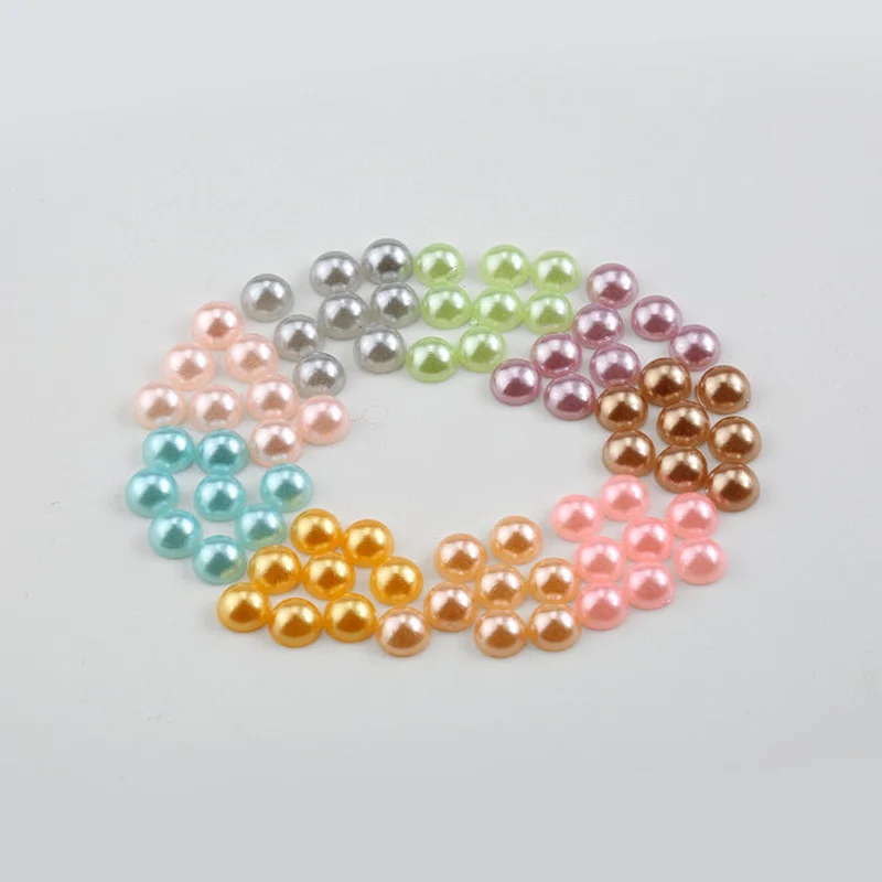 2019 Wholesale Colorful 6- 10mm Round Half Pearls
