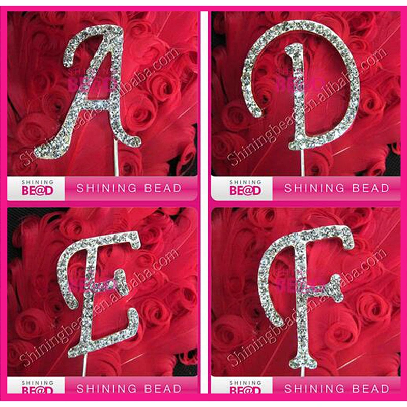 Diamante Crystal Rhinestone Letter Cake D Topper for Wedding Decoration