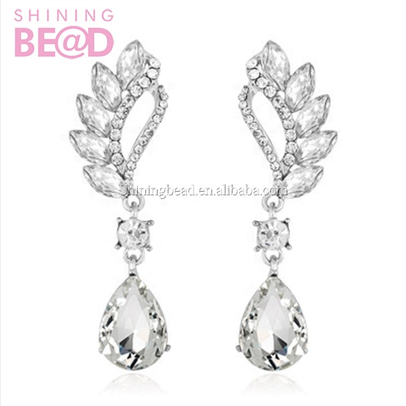 Luxury Custom Crystal Earing Jewelry Silver High Quality