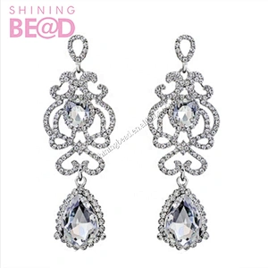 Fashion Tassel Earing Stainless Steel Crystal Jewelry Earring Stud Wedding