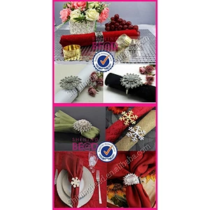 Elegant Classical Flower Rhinestone Pearl Napkin Ring Popular by Wedding Deco