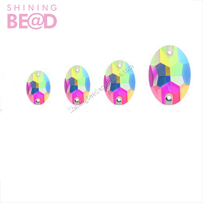 High Quality Oval Crystal AB Sew On Rhinestones teardrop Sew On Stone Droplet For Garment