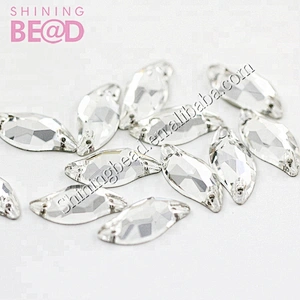 Crystal glass stone S shape flat back sew on rhinestone for dress