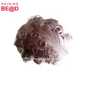 Fashion grey curly feather pad for bridal