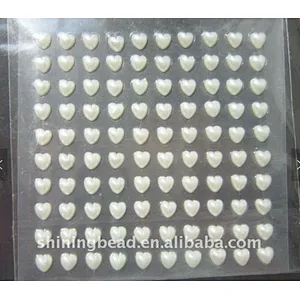 High quality yellow heart shaped rhinestone sticker