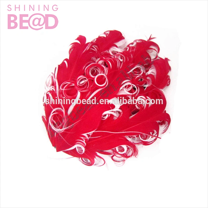 two tones curly feather pad for headband for kid