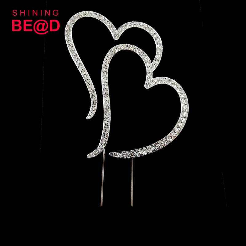 New product Love Heart Shape Cake Topper Wedding Decoration