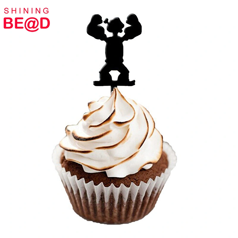 Factory Directly DIY Lasercut Plastic Black Cupcake Toppers of Sailor Cupcake Picks For Sale