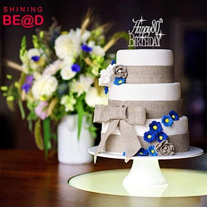 Sparkly Crystal Rhinestones Metal Alloy Happy 80th Birthday Silver Cake Topper For Wedding, Birthday, Anniversary Party