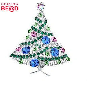 High quality christmas tree rhinestone brooch from Guangzhou