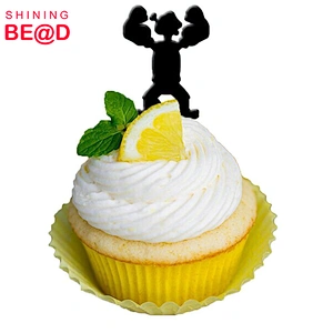 Factory Directly DIY Lasercut Plastic Black Cupcake Toppers of Sailor Cupcake Picks For Sale