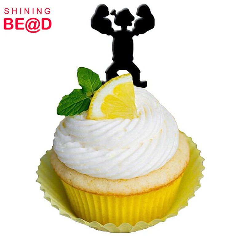 Factory Directly DIY Lasercut Plastic Black Cupcake Toppers of Sailor Cupcake Picks For Sale
