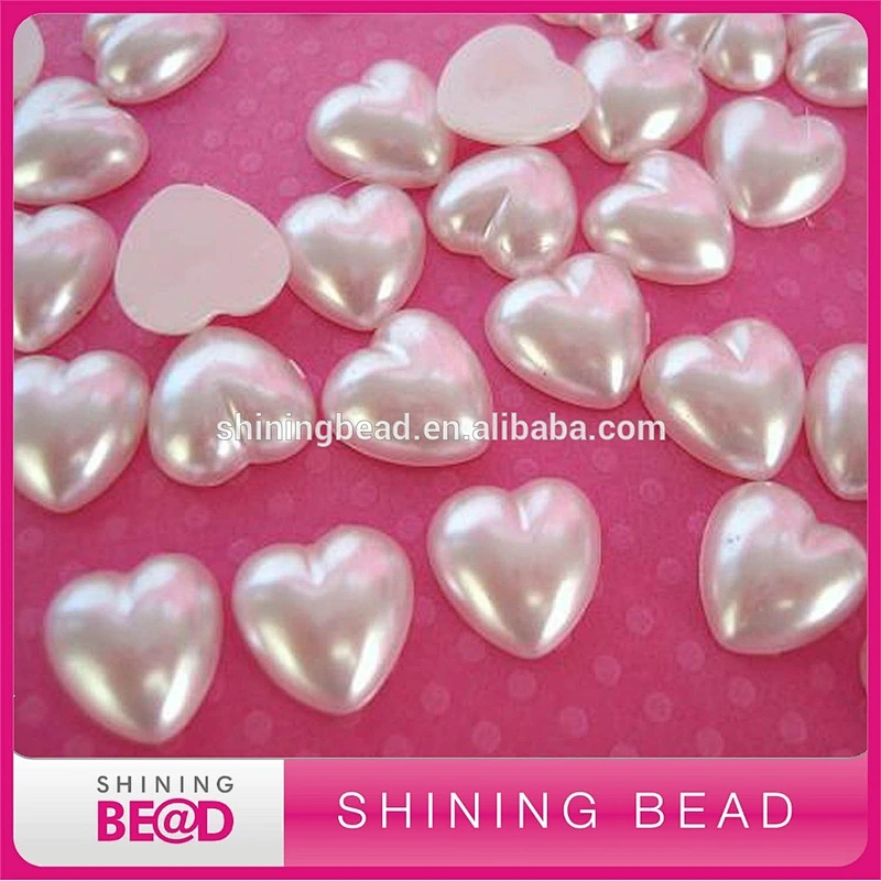 ivory plastic heart half pearl,plastic colorful half pearl for decoration