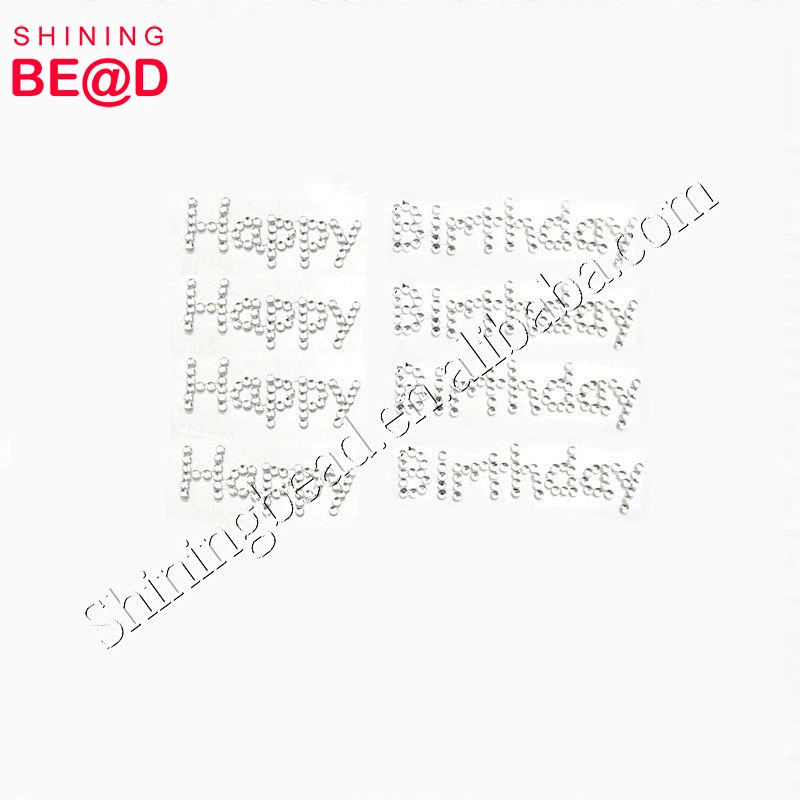 High quslity happy birthday rhinestone letters stickers