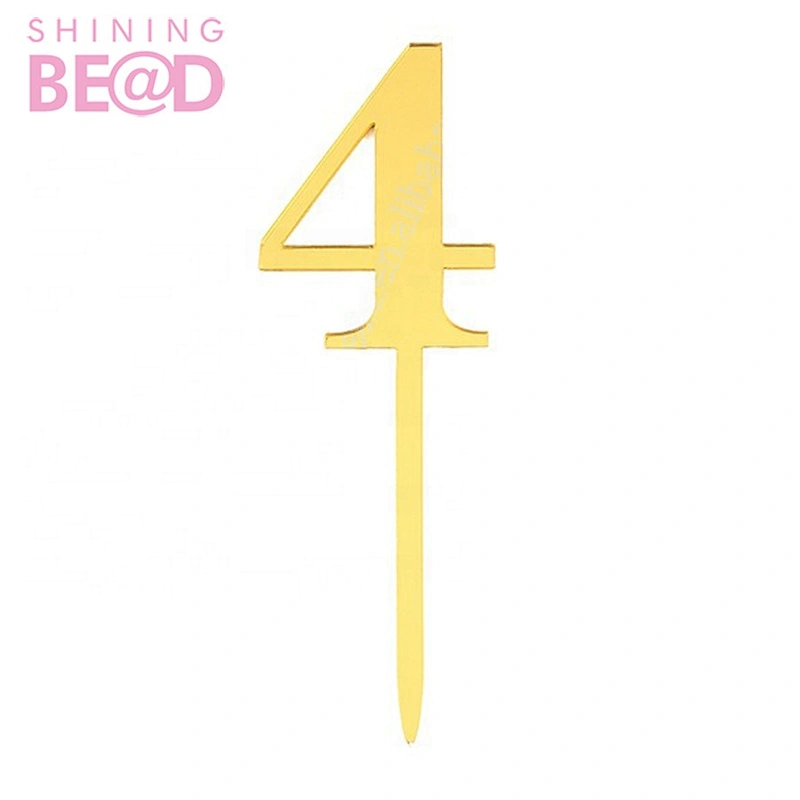 New Products Love Wedding Acrylic Number One Cake Topper Gold For Wedding Kids Birthday Party Cake Decorations