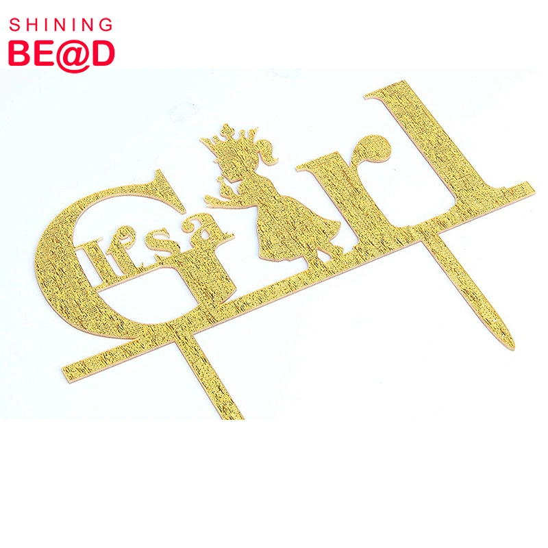 DIY It's a Girl Acrylic Gold Cake Topper Princess Cake Topper