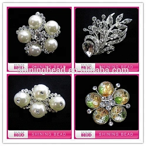 Rose flower Bouquet wedding accessories Clear Rhinestone Brooch