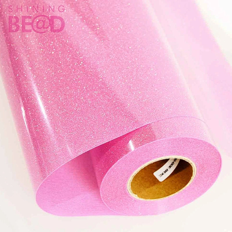 Custom Heat Transfer Vinyl Jade Pink Silver Film For T-shirt & Clothing Fabric