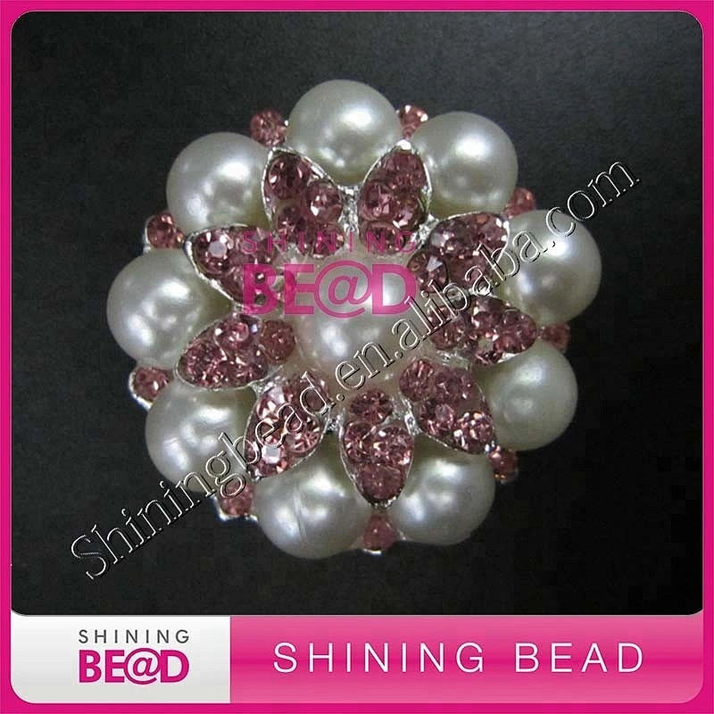 headband baby pink rhinestone brooch with pins for cloth