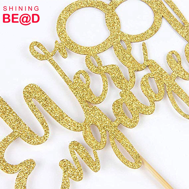 Gold Glitter We're Engaged Cake Topper For Engagement Cake Decoration