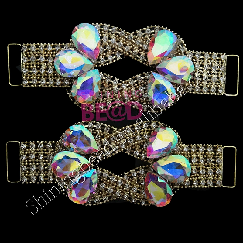 Wholesale gold color big stone sexy rhinestone bikini connector