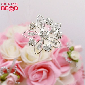 Fashion Hot Sale crystal wedding bridal bouquet rhinestone flower brooch pins