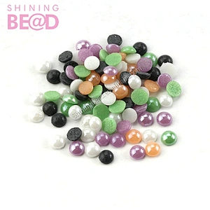 Ceramic Pearl  Mix Color 6mm 8mm Beads Half Round Jewelry Craft Accessory