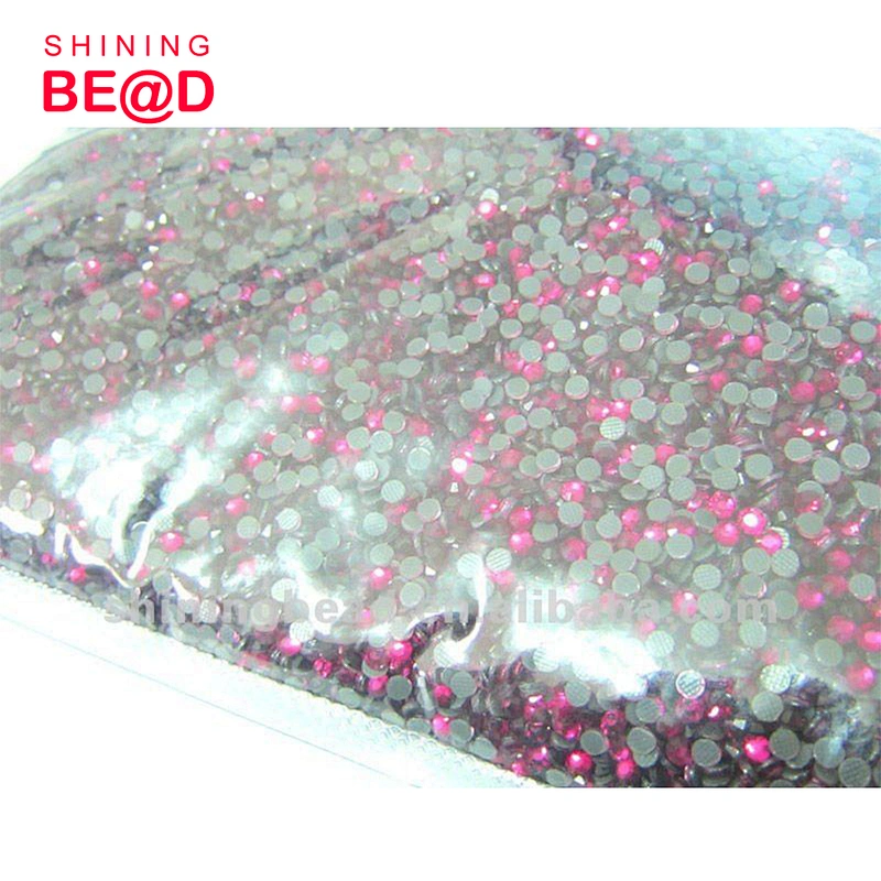 Hot sale fuchsia hot fix rhinestone iron on fabric