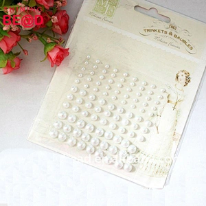 Alibaba 2mm-8mm Ivory White Pearls Gems Self Adhesive Sticker on Crystals