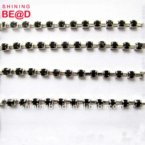 Colorful rhinestone cup chain for garment
