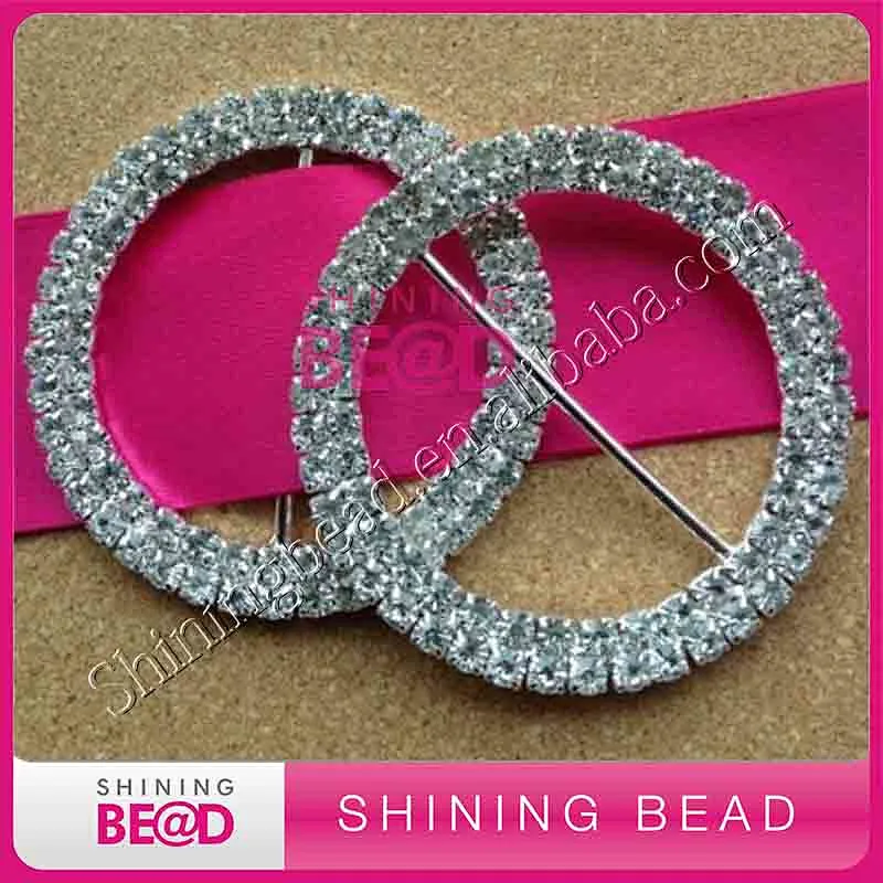 Round two-rows rhinestone buckles