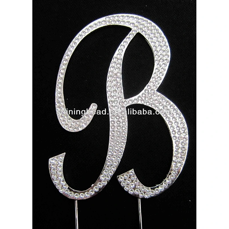 Letter B crystal cake topper