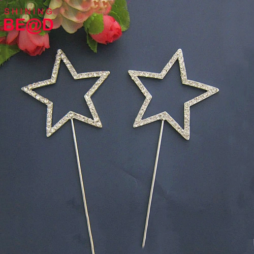 2018 Best selling Bling Rhinestone Heart Wedding Cake Toppers ,Silver Crystal Wedding Anniversary Birthday Cake Topper