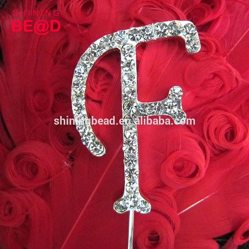 Sparkling cup cake mini monogram rhinestone cake topper birthday cake decoration