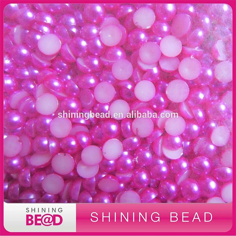 8mm Half round hotfix flatback plastic faux Acrylic Pearls for decoration