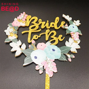 2018 Customized Laser Cutting Glitter Bride To Be Acrylic Wedding Cake Topper Made In China