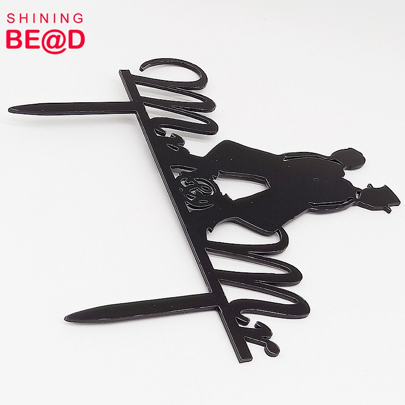Hot sale Groom Wedding Cake Topper Mr & Mr Tuxedos Silhouette For Gay Wedding Pageant
