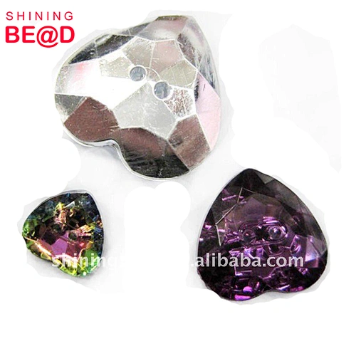 heart shape acrylic rhinestone button