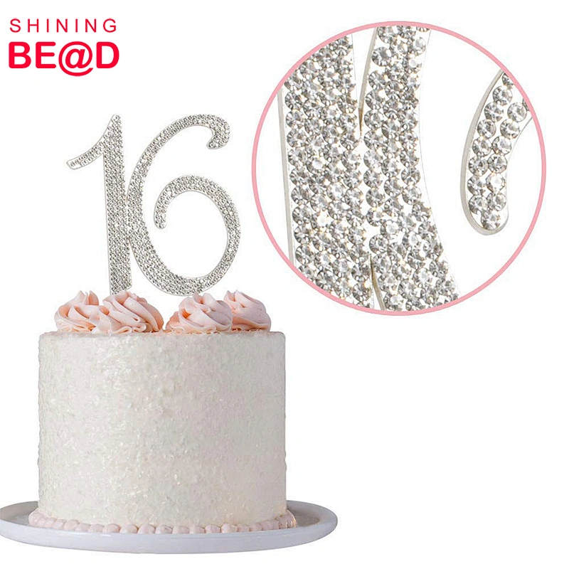 Number 16 crystal rhinestone Cake Topper