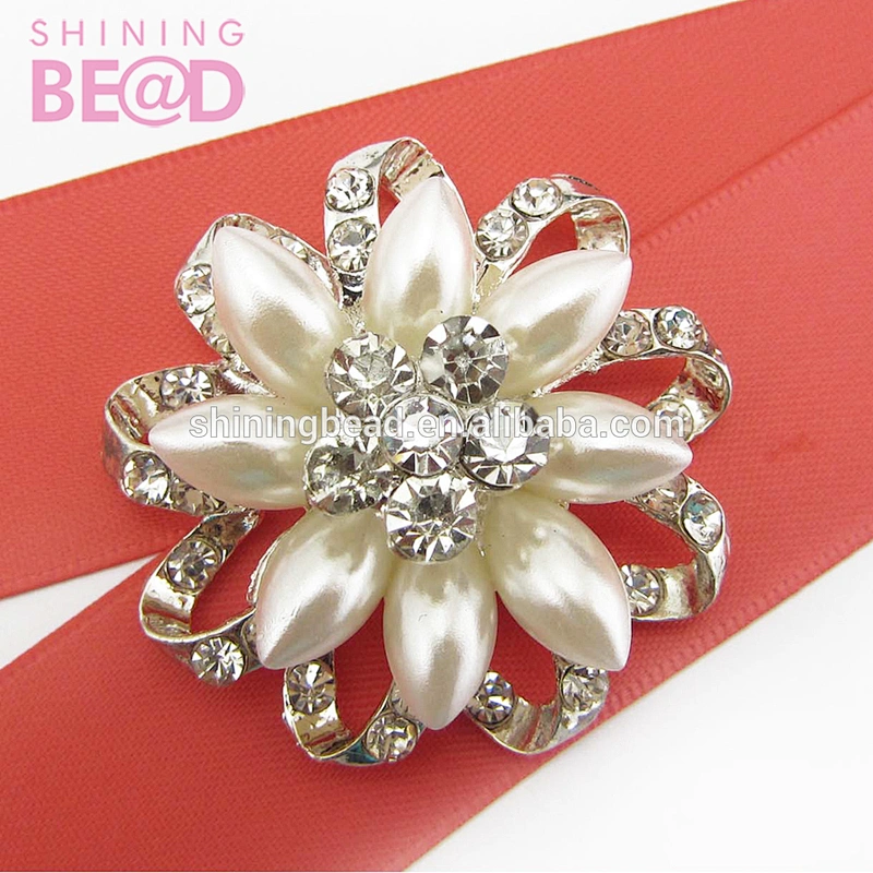 Sparkling Fashion Pearl Rhinestone Bridesmaid Hijab Pins Brooches