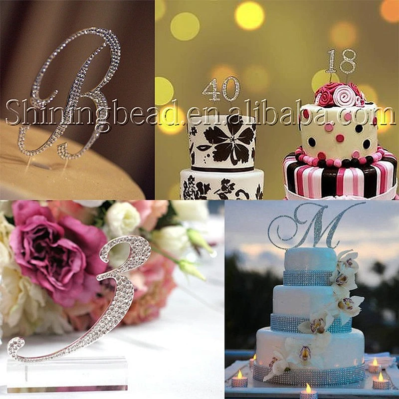 letter K rhinestone cake topper