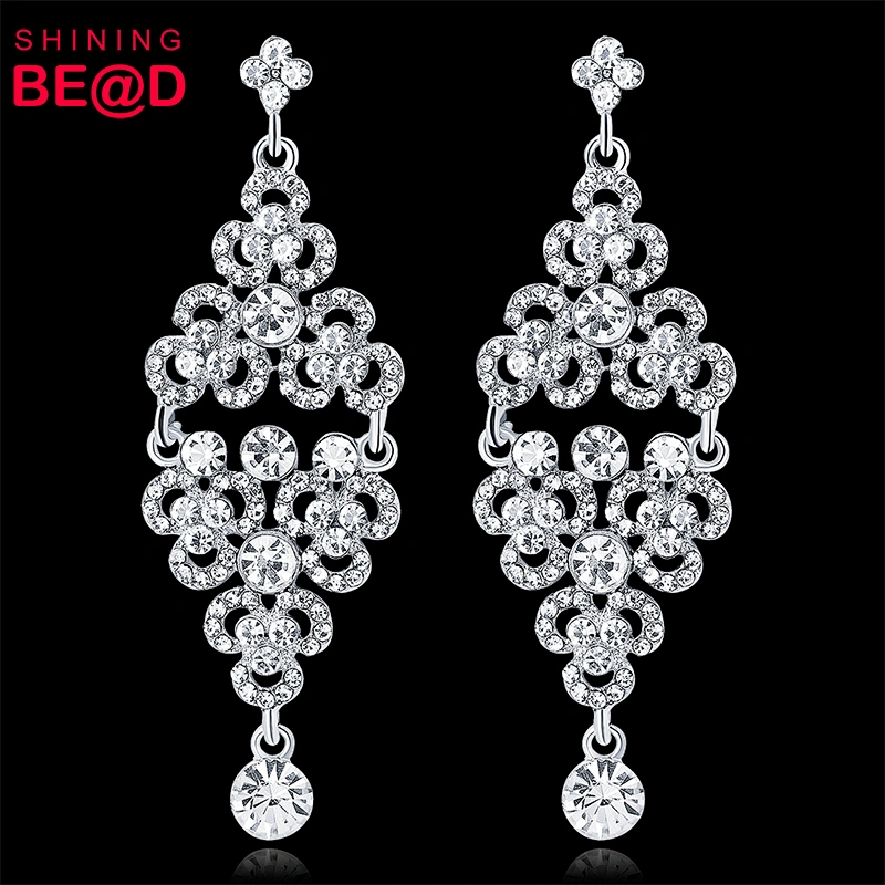 2019 Promotional new product fashion jewelry bridal wedding rhinestone earrings