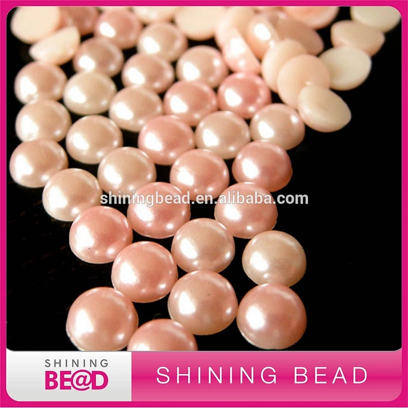 Flat back plastic half round pearl wholesale