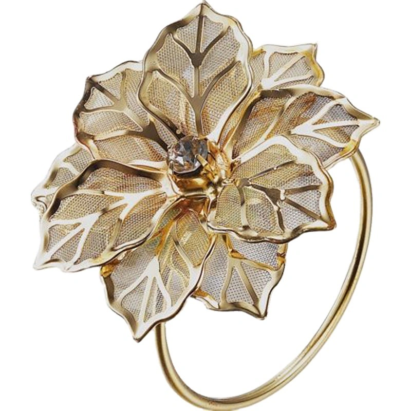 Gold Napkin ring flower Napkin Ring For Dinner Table Decoration