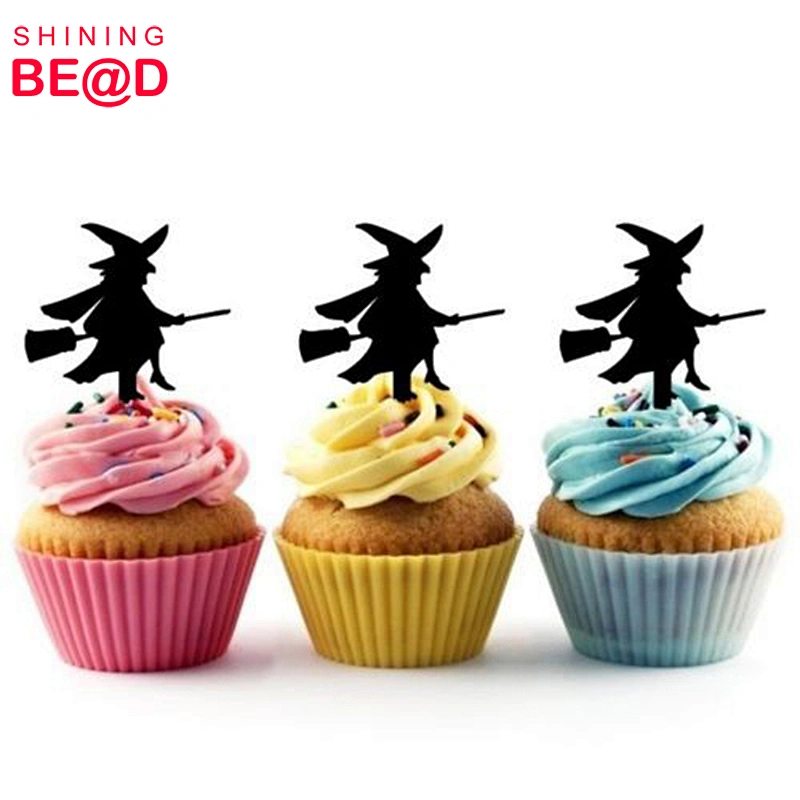 Wholesale Custom Black Crow Party Acrylic Halloween cake decoration Picks Topper
